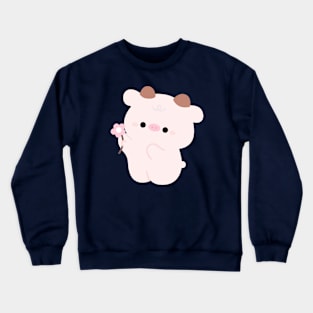 Cow with flower Crewneck Sweatshirt